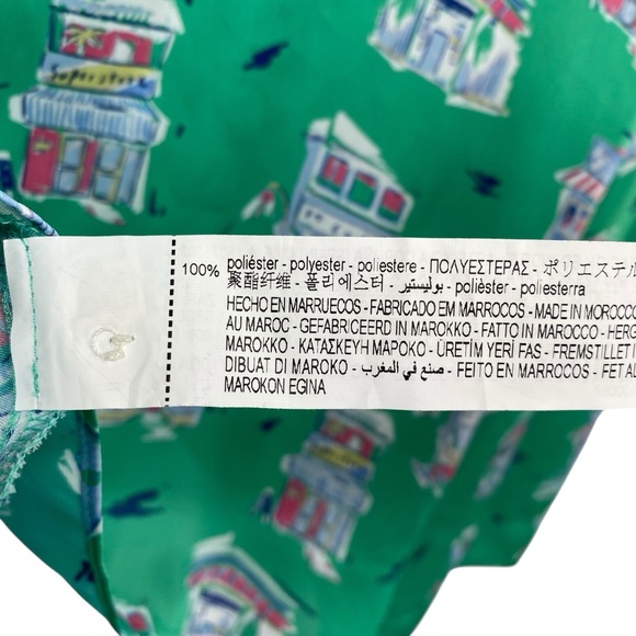 Zara Front Twist Crop Top Green Printed - Picture 9 of 9